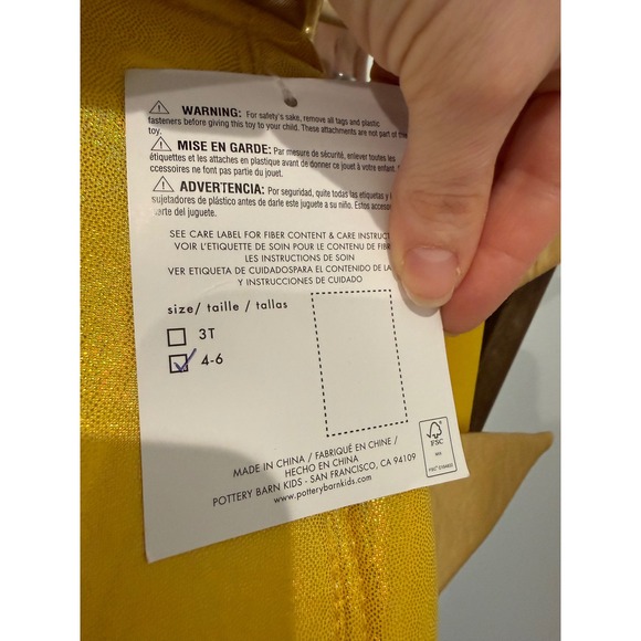 New Pottery Barn Kids Smiling Sun Halloween Costume Size 4-6 Top Only - Picture 5 of 5